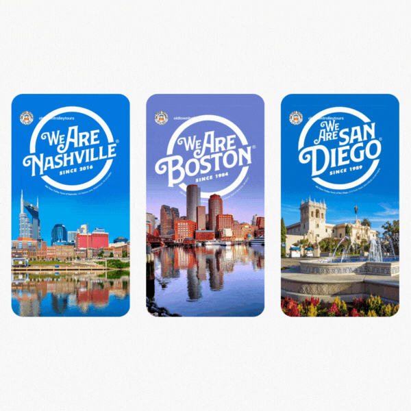 Nashville Boston San Deigo - tourism advertising